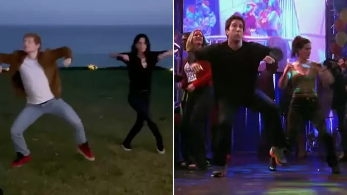 Ross Monica Friends dance routine ed sheeran courteney cox